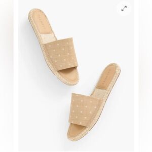 Talbots NWT ilyssa polka dot raffia espadrilles slides size 9